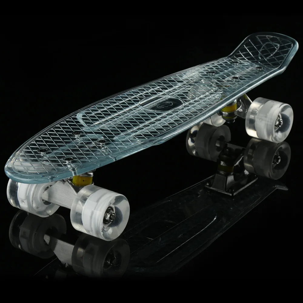 Ancheer 22 inch Kick Scooters Foot Scooters Cruiser Crystal Clear Luminous Skateboard LED Light