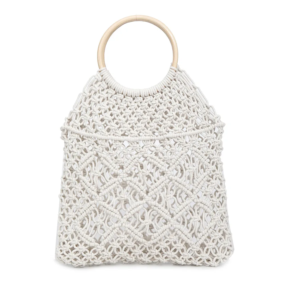Women Handbag Handmade Straw Woven Round Handle Ring Large Capacity Summer Beach Bags LXX9