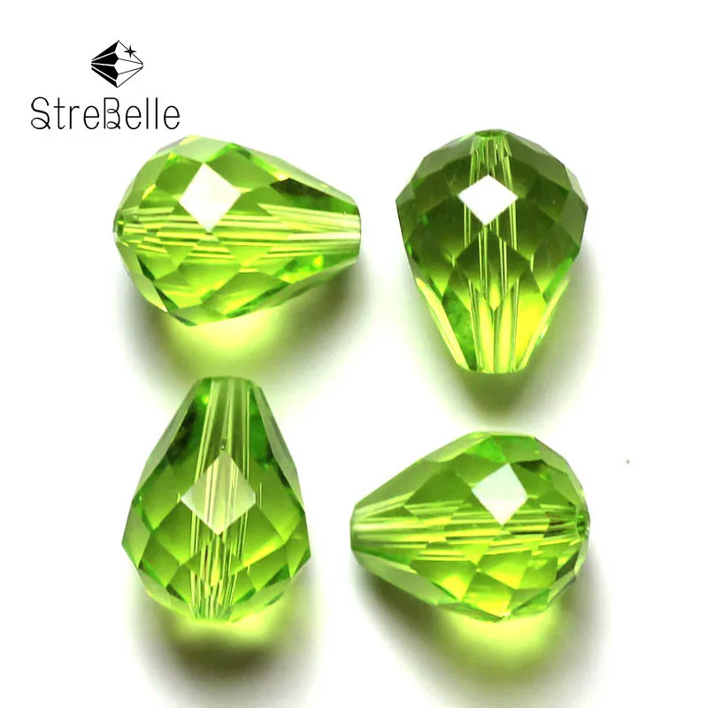 

Whole sale! New elegant crystal fashion diy jewelry 8x10mm drop shape faceted glass crystal beads create your style