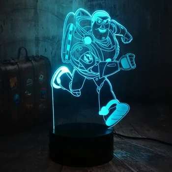 

Toy Story Running Buzz Lightyear Woody 3D Optical Illusion Night Light Remote Deask Lamp Bedroom Decor Toys Kids Christmas lamp