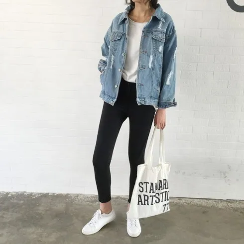 

2019 Women Basic Coat Denim Jacket Women Winter Denim Jacket For Women Jeans Jacket Women Denim Coat loose fit casual style