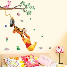 Pooh tree Animal Cartoon Vinyl Wall stickers for kids rooms Home decor DIY Child Wallpaper Art Decals 3D Design House Decoration