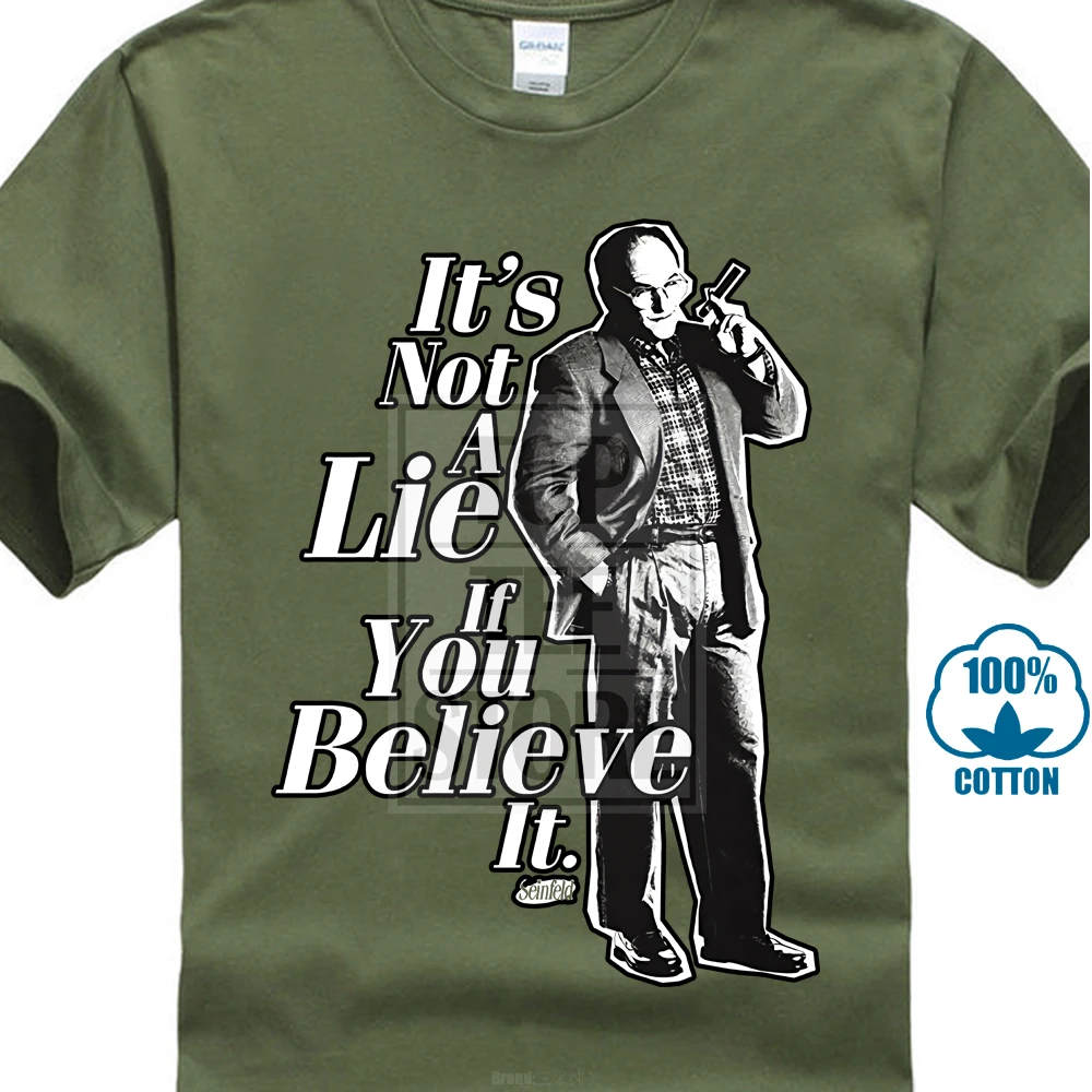 Футболка для мужчин, Seinfeld it't A Lie, хит года, летние забавные модные хипстерские топы с принтом, Мужская футболка - Цвет: Армейский зеленый