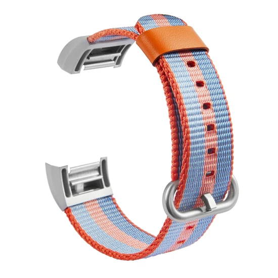 Yellow Blue Тканый нейлоновый тканевый ремешок для браслета FitBit Charge 2 фитнес-трекер пульсометр Смарт-часы ремешок для часов - Цвет: Yellow Blue