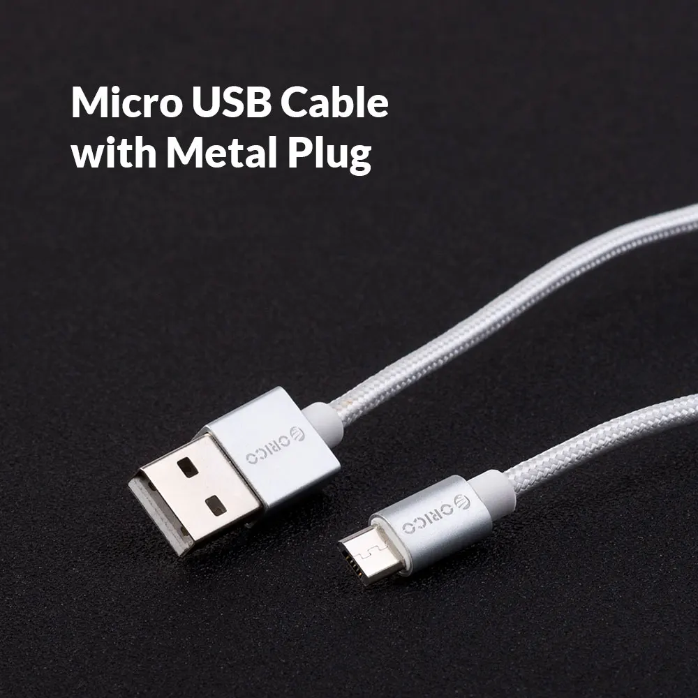 ORICO USB нейлоновый кабель для зарядки данных плетеный провод металлический штекер Micro USB кабель для Xiaomi huawei samsung sony htc