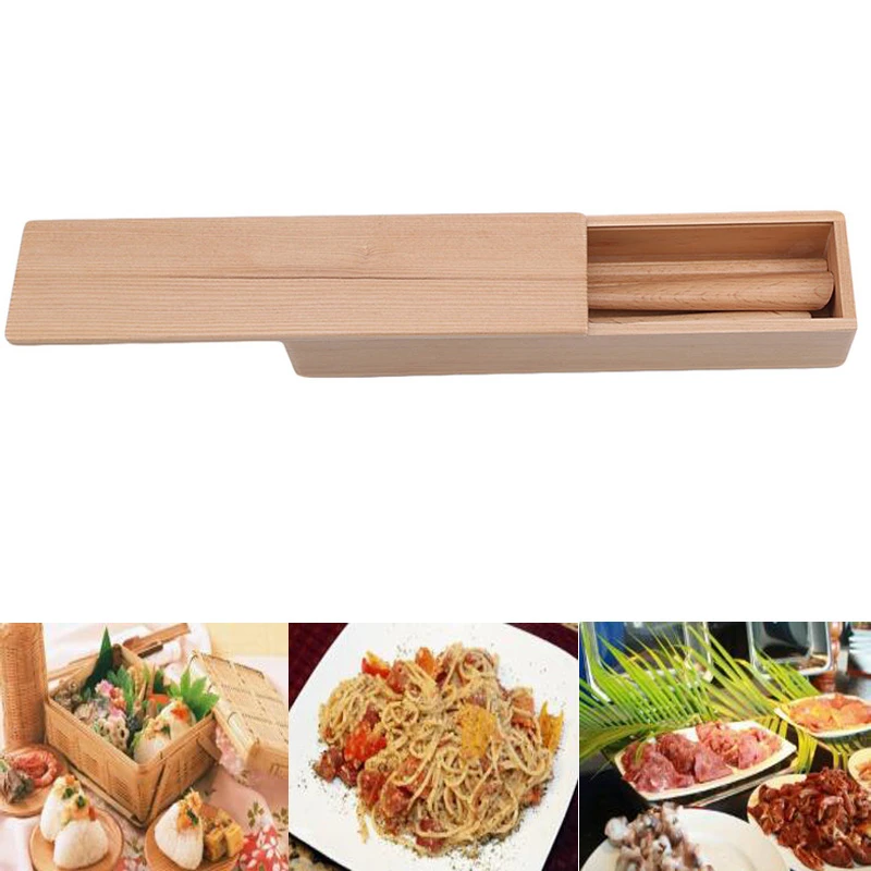 

3Pcs/set Dinnerware Set Bamboo Chopsticks Fork Spoon Catering Cutlery Set Kitchen Tools Tableware With Box