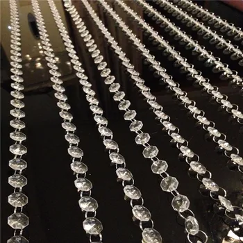 

200 meter/lot, 14mm crystal Acrylic octagon beads for diy crystal acrylic beads curtain, crystal acrylic garland strands