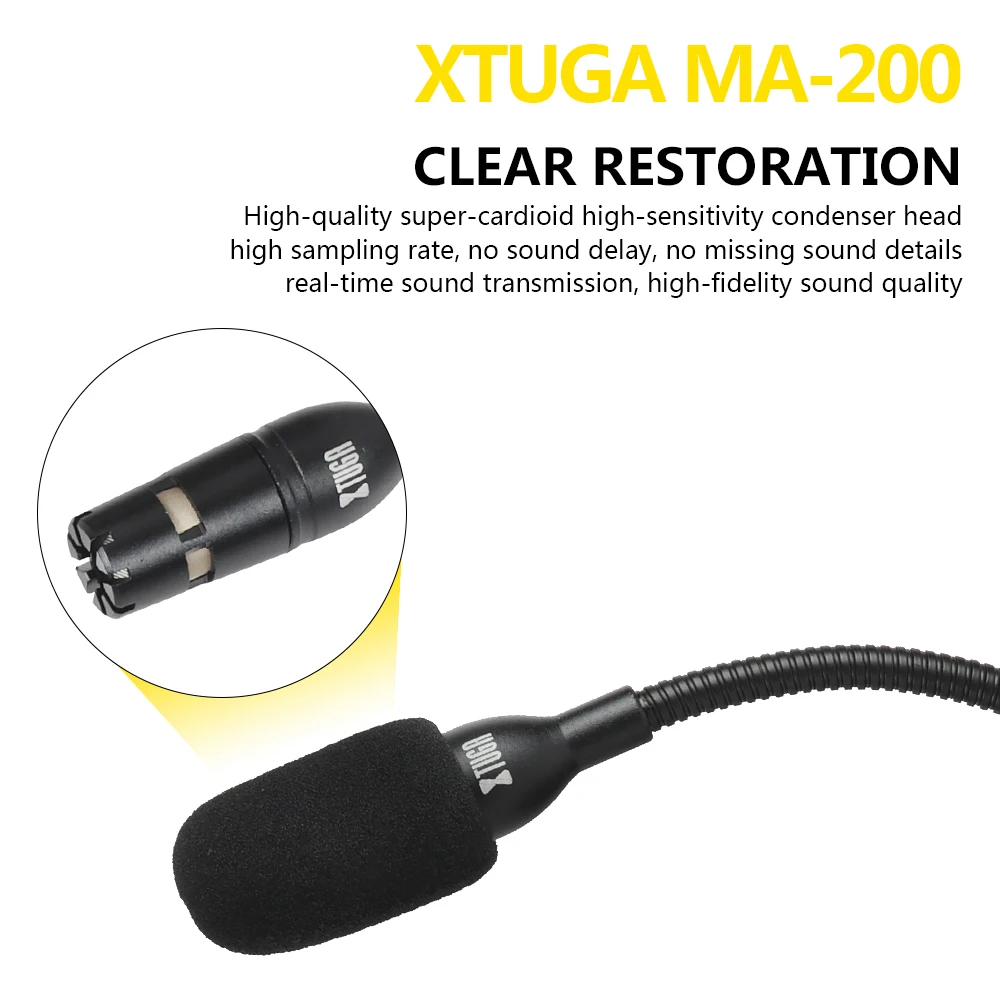 XTUGA MA200 конденсаторный микрофон для инструментов 3-контактный XLR Сделано в Китае 48V phantom мощность с 2 подставка крепление зажим для саксофона, фортепиано, Гитары