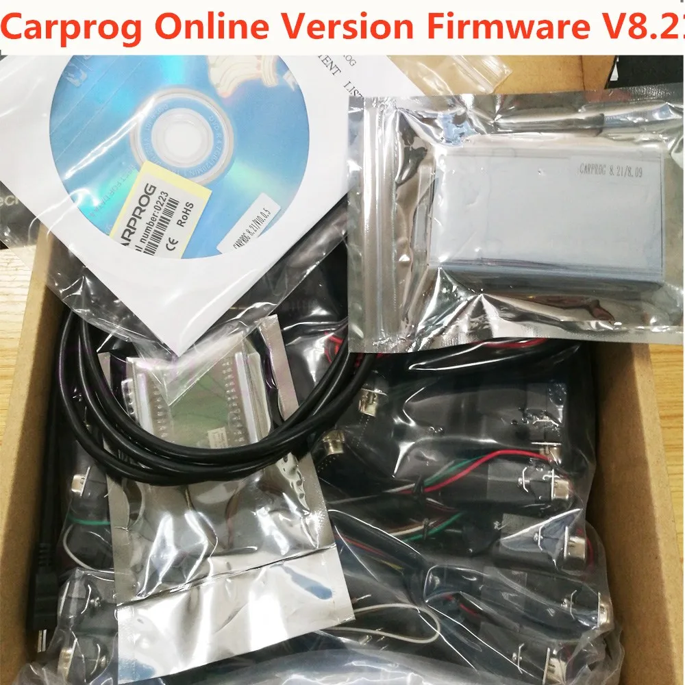 Carprog полная идеальная онлайн Версия прошивки V8.21 программное обеспечение V10.93 со всеми 21 адаптерами включая полную авторизацию