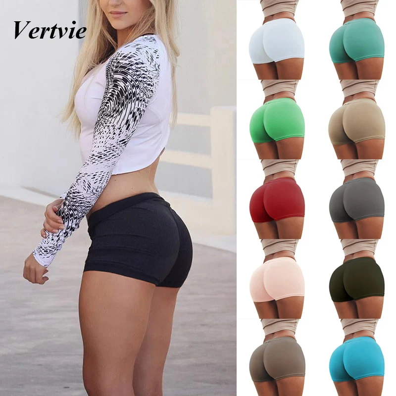 

Vertvie Sexy Heart Pattern Yoga Shorts Women Push Up Running Gym Bottoms Tights Breathable Slim Fitness Workout Sport Short