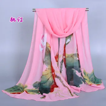 

factory price printe big flower oil painting scarf/scarves beach chiffon silk floral long plain hijab shawls/scarf 10pcs/lot
