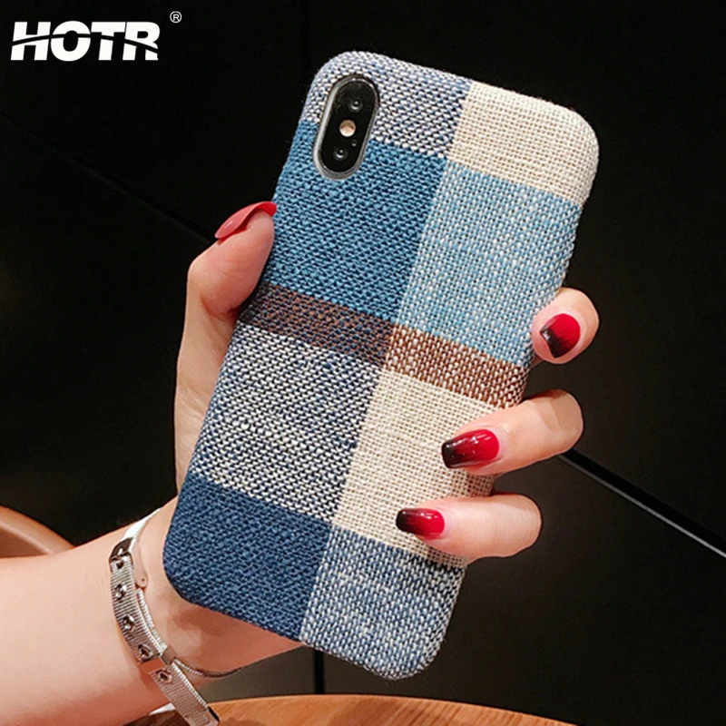 for iPhone xs max Case Scotland Wool Lattice Back Cover 6 6s 7 8 9 plus X XS XR Fashion Ultra Slim Hard PC Phone |