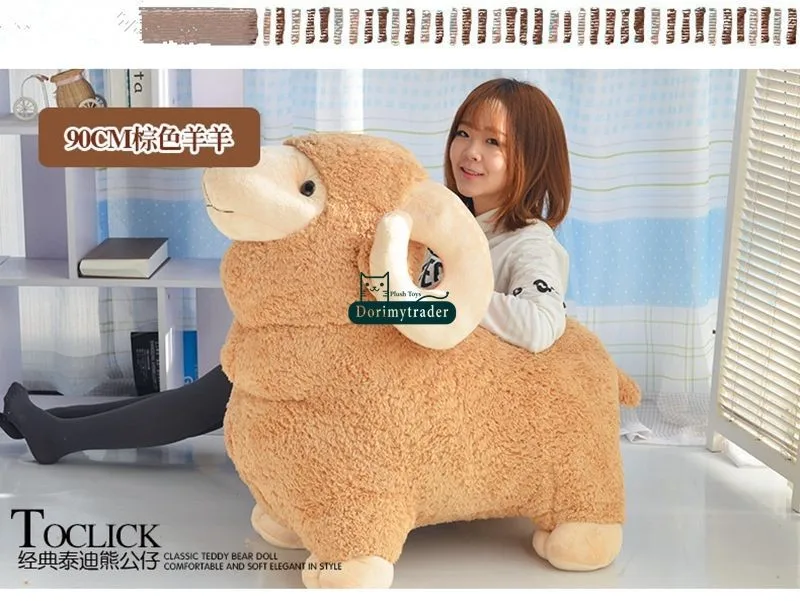 Dorimytrader 90cm Huge Plush Animal Sheep Stuffed Toy 35`` Giant Soft Juguetes Goat Plush Doll Pillow Baby Gift DY61288 (9)_1