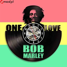 Bob Marley Projeto do Registro de Vinil Relógio de Parede Da Arte Relógio de Parede Do Vintage Preto Clássicos da Decoração Duvar Saati