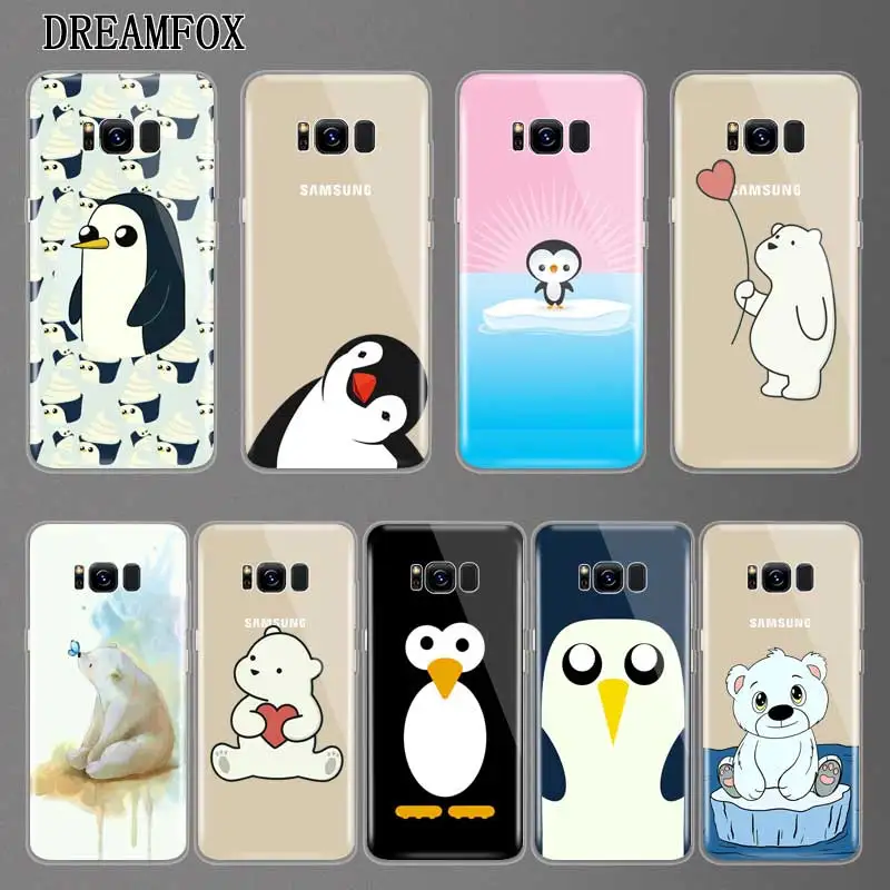 

N132 Penguin Polar Bear Soft TPU Silicone Cover For Samsung Galaxy A3 A5 A6 A7 A8 A9 M10 M20 S10 S10E Lite Plus 2017 2018 Case