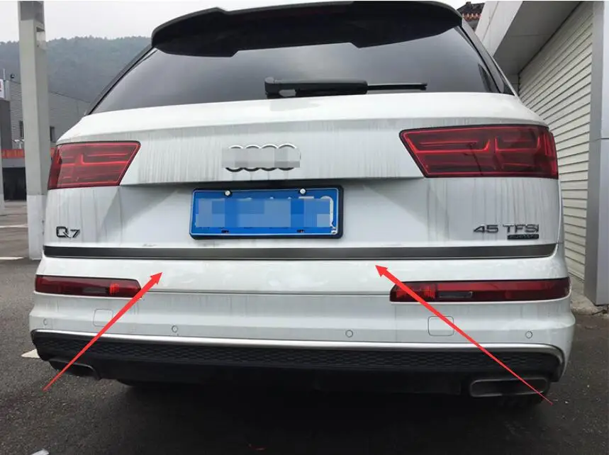 For Audi Q7 2016 2017 Stainless Rear Tailgate Door Trunk Gate Bottom Lid Cover Trim Strip 1pcs High quality