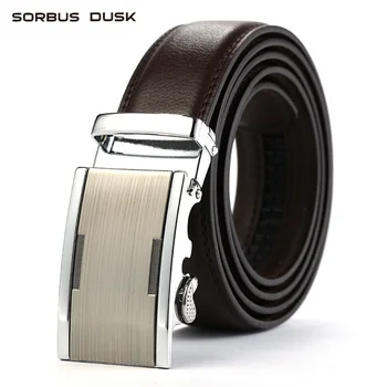 

SORBUS DUSK Men's Genuine Leather Belt Luxury Male Waist Strap Designer Classical Design High Quality Automatic Buckle Belt