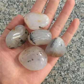 

5pcs natural seaweed agate tumbled stones and minerals play rock healing crystals for aquarium decoration & garden decoration