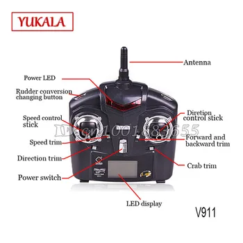 

Free shipping Wholesale WL V911 spare parts Black Remoter Controller for WL V911 V911-2 2.4G 4CH RC Helicopter