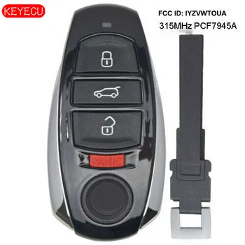 

Keyecu Replacement Remote Key Fob 4 Button ASK 315MHz PCF7945A for Volkswagen T*ouareg 2011-2016 FCC ID: IYZVWTOUA