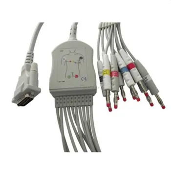 

Compatible For Schiller 10 Lead ECG/EKG Cable AHA Banana 4.0mm AT3 AT6 CS6 AT5 AT10 AT60 Medical Cable and Wire 10K Resistor