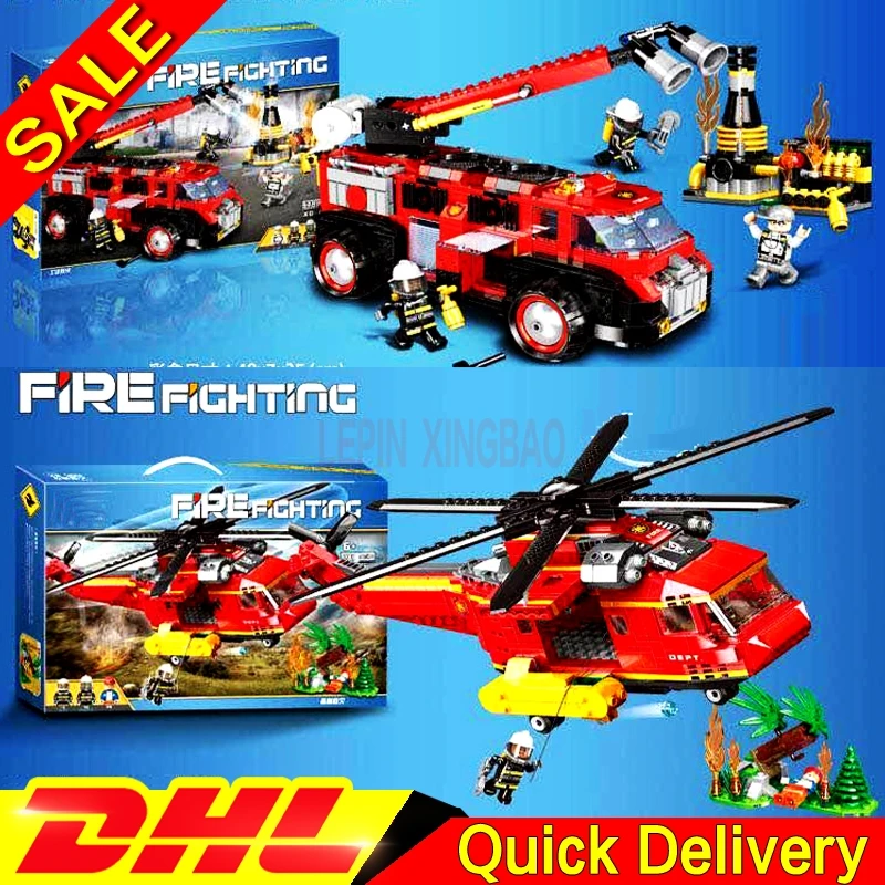 

XINGBAO 14004 Forest Disaster Relief XINGBAO 14005 Industrial Fire Car Set Kids Building Blocks Model lelying Toys leings