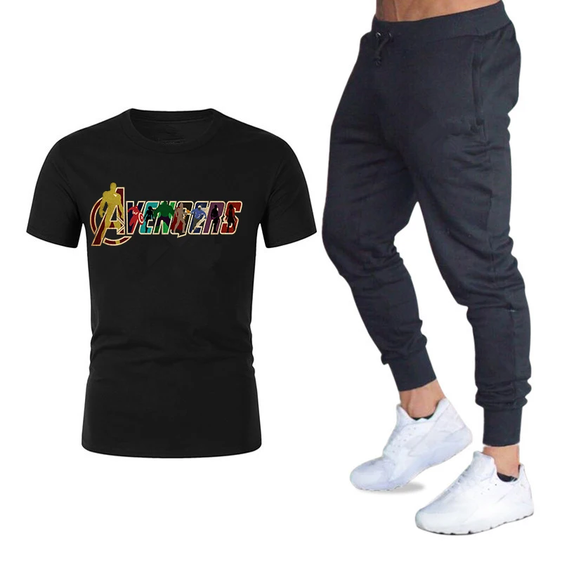 

2019 Free Shipping Hot Sale Summer Sets Men t shirts+pants Two Pieces Sets Casual Tracksuit Male/Female Casual Fitness pants