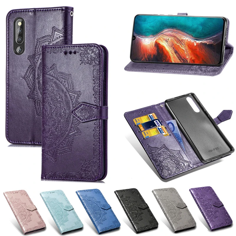 Чехол книжка с 3D цветком для Huawei P30 P20 Lite Y6 Y7 Pro Y9 P Smart 2019 Y5 Prime 2018 Honor 8A 7A 7C V20 Mate 20