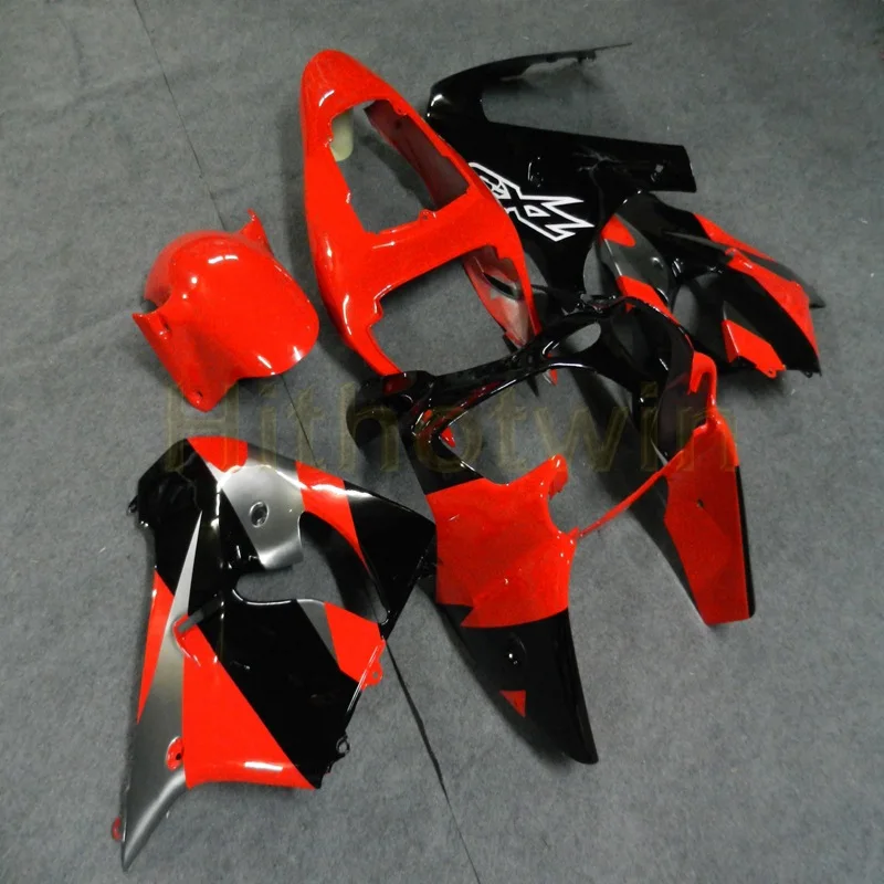 Капот мотоцикла на заказ для Kawasaki ZX-9R 2002 2003 ZX9R 02-03+ свободные болты+ красные пламя ABS моторные обтекатели - Цвет: F