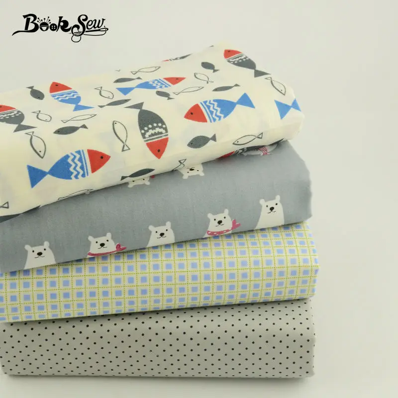 Booksew 4 шт./лот 40 см x 50 хлопок ткань саржевого квилтинга метр Подушка украшение
