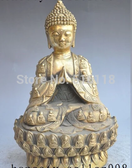 

Shipping 11"tibet buddhism temple brass sakyamuni Shakyamuni Amitabha buddha statue