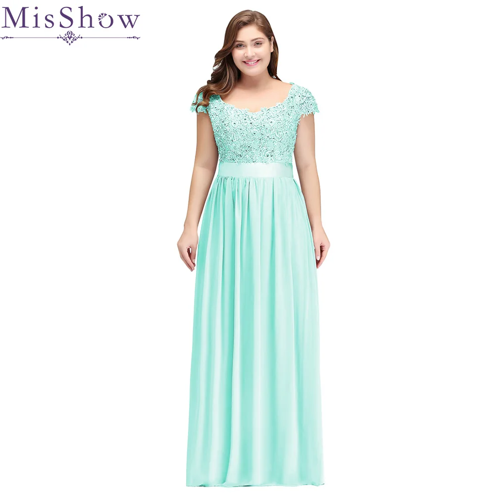 Robe De Soiree 2019 мятно зеленый плюс размер элегантные вечерние платья трапециевидной