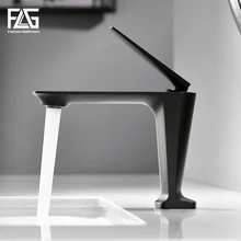 FLG Basin Faucets Hot and Cold Morden Black Faucet Taps Bathroom Sink Faucet Single Handle Hole Deck Mounted Wash Mixer Tap 1091 black basin faucets modern style bathroom faucet deck mounted waterfall single hole mixer taps both cold and hot water crane9273