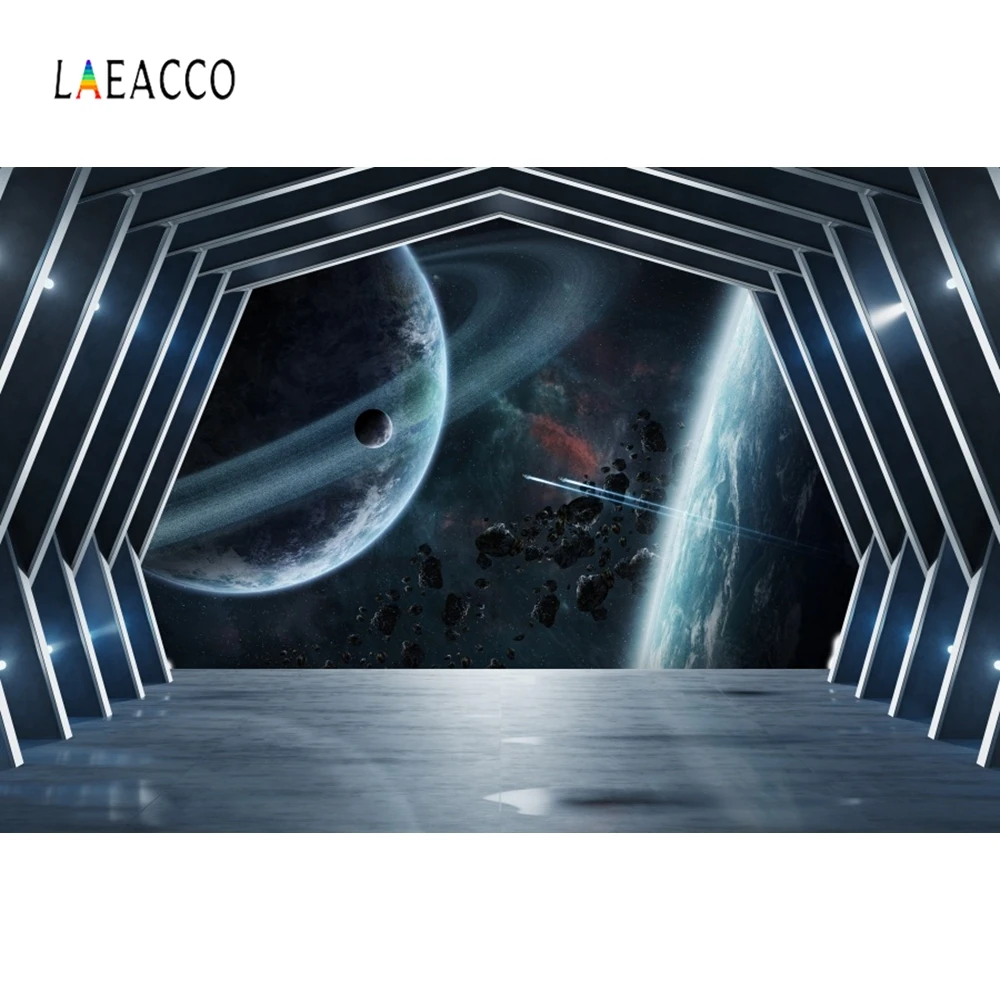 Laeacco космический корабль космическая станция Вселенная Scener фотографии фонов индивидуальные виниловые Фото фоны для домашнего студийного декора