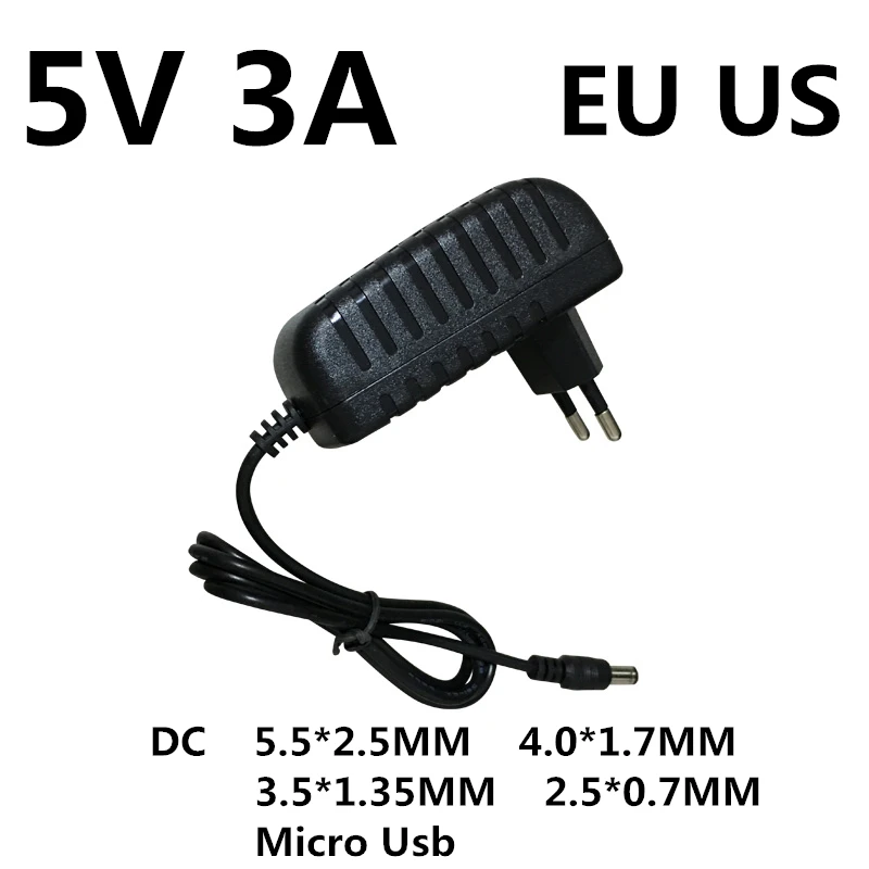 

1pcs DC 5V 3A 3000MA Micro Usb Ac/dc Power Supply Adapter EU US AU UK Plug Charger 5 V Volt For Raspberry Pi Zero Tablet Pc