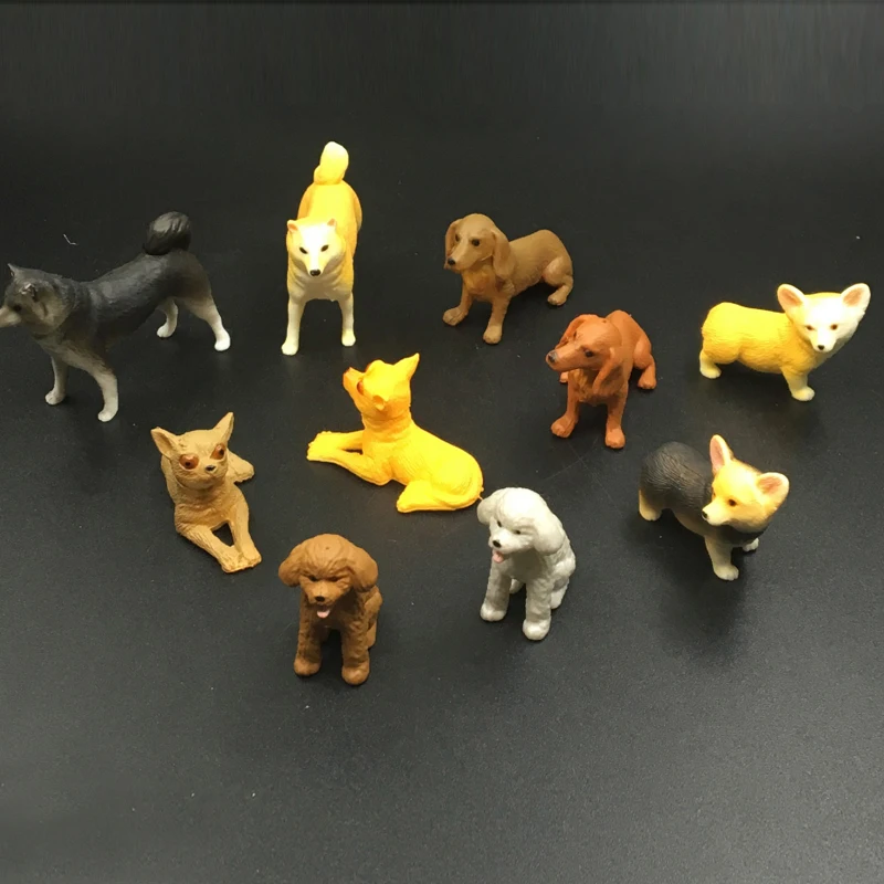 10 шт./компл. 1:10 4D всемирно известный собачьи игрушки модели моделирование дома животных милые животные корги пуделя для грустно стол фигурку