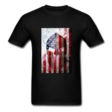 2020 nuevo casco espartano a través de una bandera americana camiseta ocio algodón Crewneck XXXL manga corta personalizado Vintage camisetas divertidas