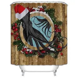 Рождественская занавеска для душа 3d бабочка водостойкая креативная ванная Ткань моющийся Красный Высокий каблук банная занавеска крючок