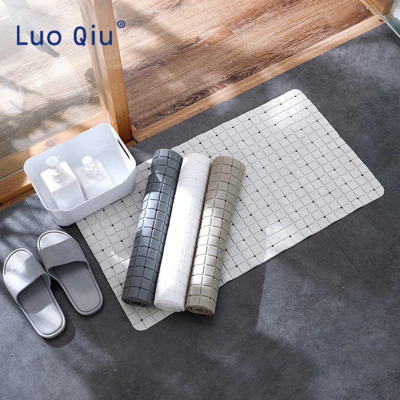 

PVC Bathroom Mat Toilet Mats Shower Bathroom Carpet Suction Anti Slip Sucker kinthen Bathroom Carpet Set Bath Mat Decor
