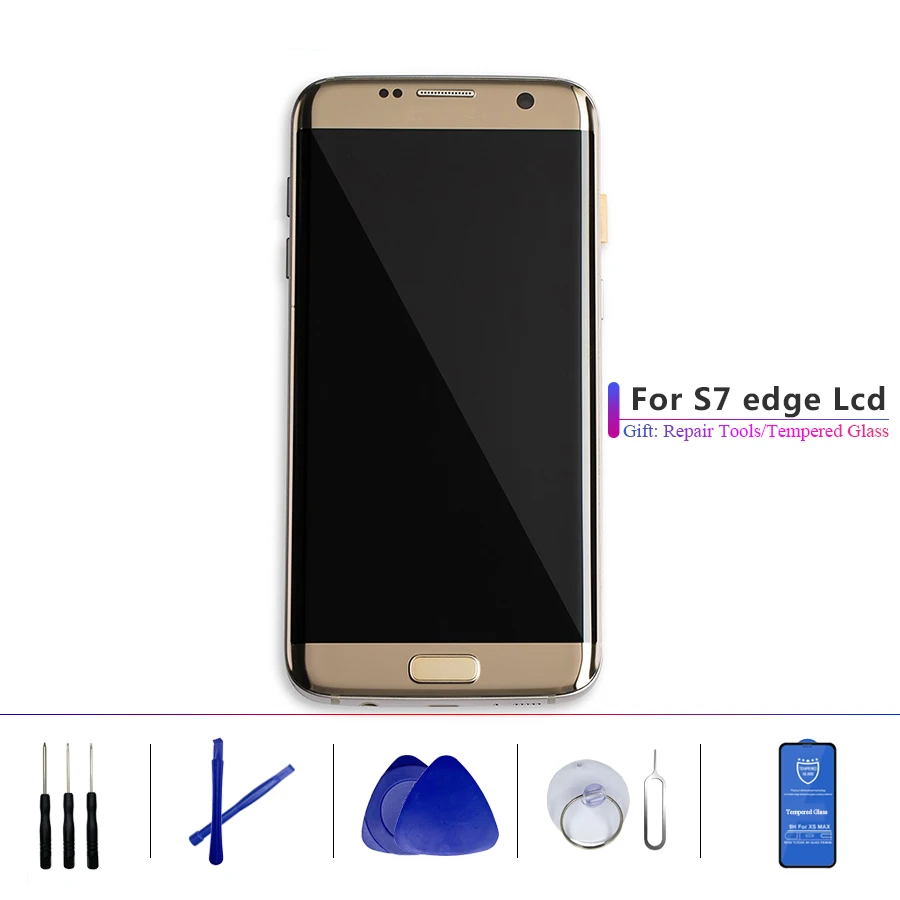 

ORIGINAL AMOLED After Market LCD Display with Frame for SAMSUNG Galaxy S7 edge Lcd Touch Screen Digitizer Assembly G935 G935F