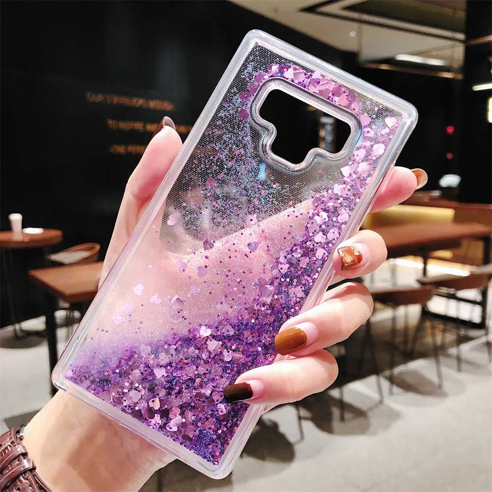 

S7 edge S8 S9 plus S10 S10 lite S10 plus Liquid Quicksand Case Cover For Samsung Galaxy Note8 Note9 glitter couple phone case