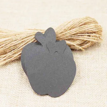 

Mutli color apple shape cute blank paper tag wedding gift tags 500pcs+500 hemp rope string per lot custom cost extra
