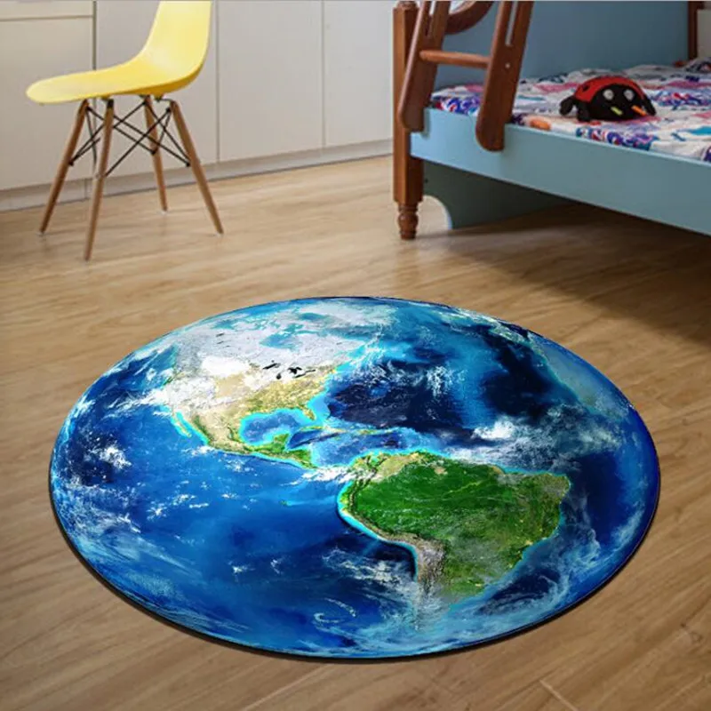 Round Carpet 3D Print Earth Planet Soft Carpets Anti-slip Rugs Computer Chair Mat Floor Mat for Kids Room Home Decor Round Carpet 3D Print Earth Planet Soft Carpets Anti-slip Rugs Computer Chair Mat Floor Mat for Kids Room Home Decor