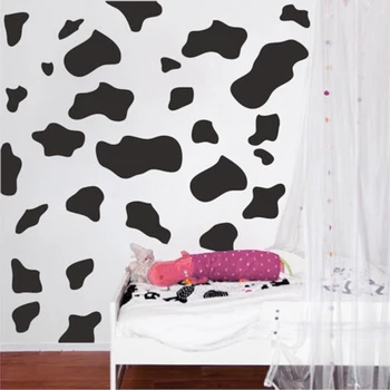 

50Pcs Cartoon Cow Spot Wall Sticker Nursery Kids Room Animal Milk Cow Skin Dot Wall Decal Bedroom Play Room Vinyl Decor