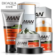 BIOAQUA мужской крем для ухода за кожей с контролем масла, набор, глубокий уход за лицом, увлажняющий, отбеливающий, против морщин, антивозрастной крем, 4 шт