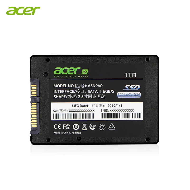 Acer ASN9B0 SSD 250GB 500GB 1TB Interne Solid State Disk HDD Festplatte SATA3 25 zoll Laptop deskto