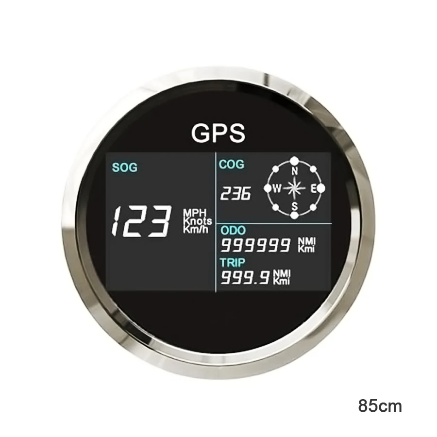 Universal 85mm Car GPS Speedometer Digital LCD Speed Gauge Knots