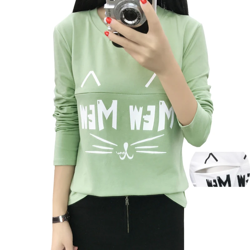 Maternity Nursing Tops Breastfeeding Clothes for Pregnant Cute Print T Shirt Spring Summer Pregnancy Top Tee Short/Long Sleeve Maternity Nursing Tops Breastfeeding Clothes for Pregnant Cute Print T Shirt Spring Summer Pregnancy Top Tee Short/Long Sleeve