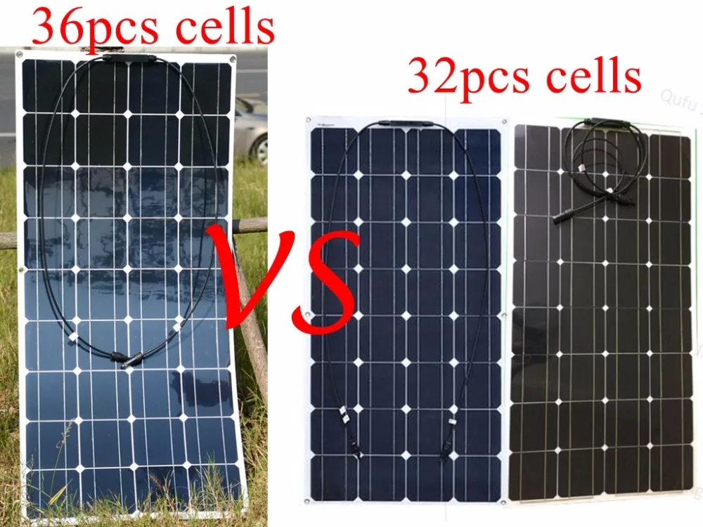 

High Efficiency 100W Semi Flexible Solar Module Photovoltaic Solar Panel for 12v battery/yacht/RV/car/boat Solar Power System