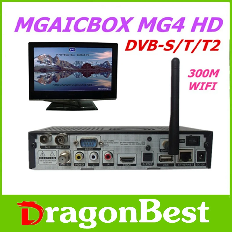 

MG4 HD Satellite Receiver DVB-S2/T/C tuner built in 300M wifi 800MHZ MIPS Processor Magic MG4 support YouTobe Player HBBTV free
